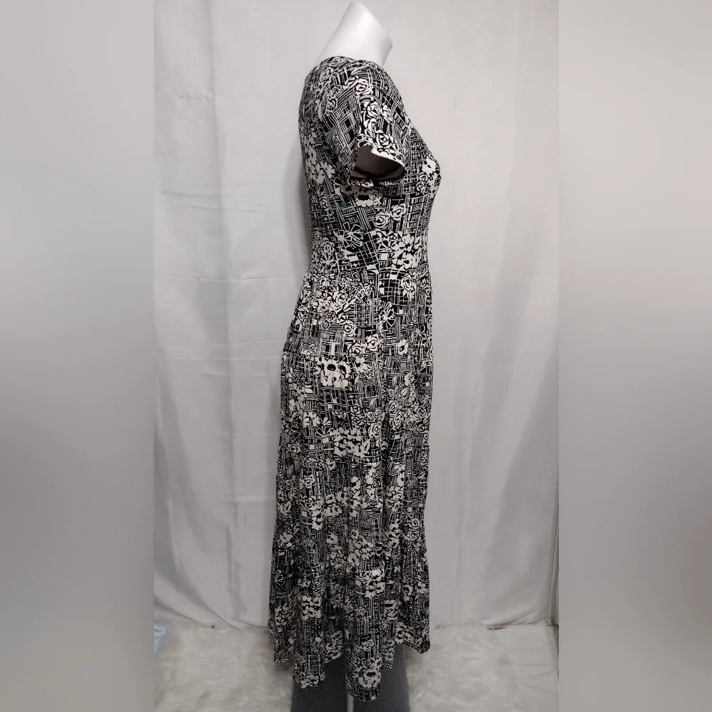 NWT Maeve Catalina Black Floral Tiered Maxi Dress Small Elegant Chic MSRP $138 - Picture 9 of 17